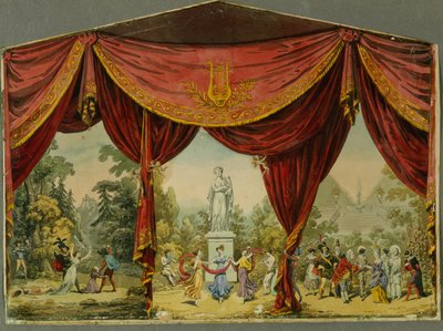Skiss för ridån för Imperial Theatre i Sankt Petersburg, 1830-talet av Andreas Leonhard Roller