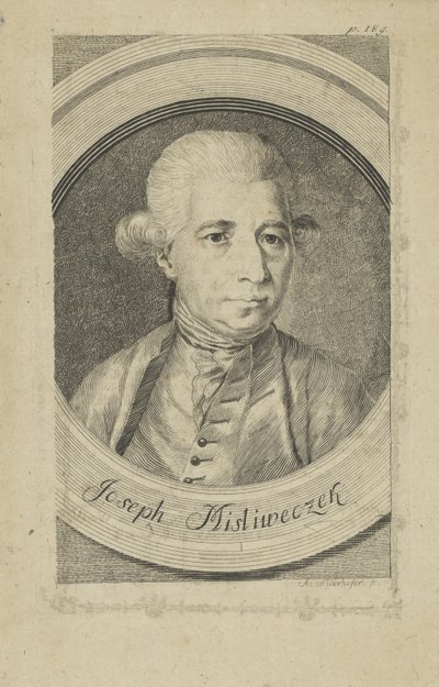 Porträtt av kompositören Josef Myslivecek 1737-1781, nr 1780. av Andreas Niederhofer