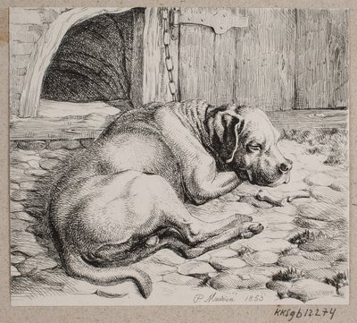 En sovande kedjehund av Andreas Peter Madsen