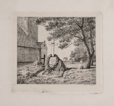 Lundbyes grav på Bedsted kyrkogård på Södra Jylland av Andreas Peter Madsen