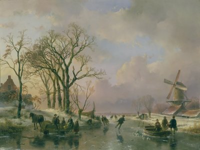 Skridskoåkning i Holland av Andreas Schelfhout
