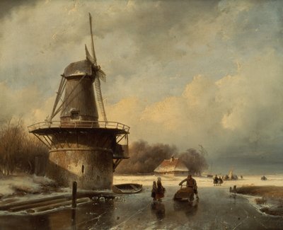Vinterlandskap av Andreas Schelfhout
