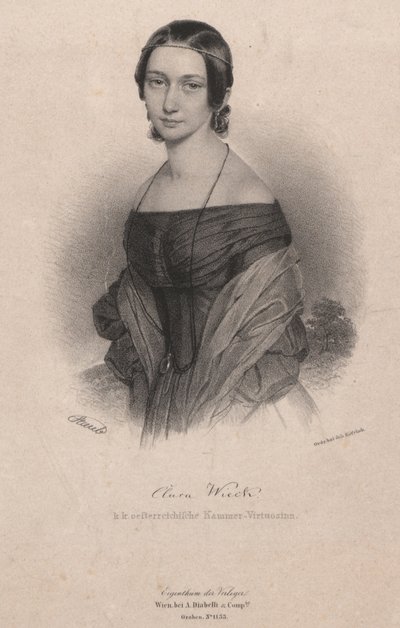 Porträtt av Clara Wieck-Schumann 1819-1896, 1838. av Andreas Staub