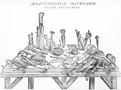 Instruments for dissections, illustration från 