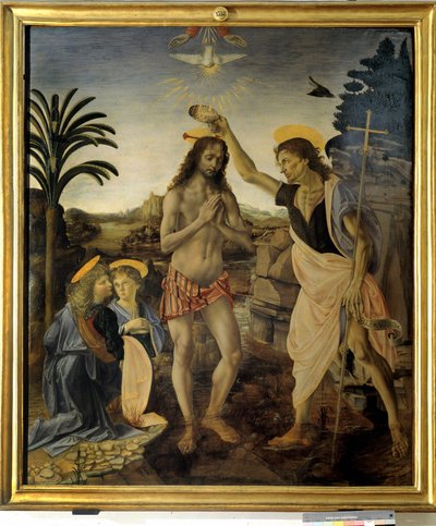 Kristi dop c. 1475 - 1478 av Andreea and Vinci Leonardo da Verrocchio