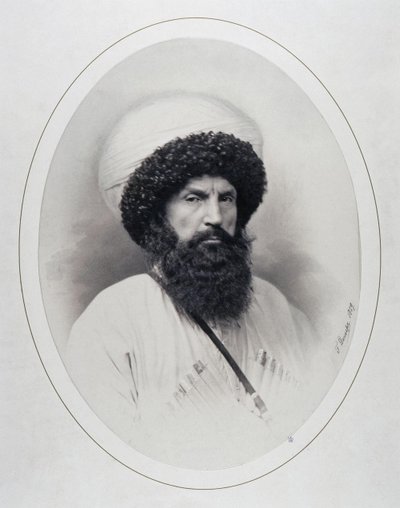 Porträtt av imamen Shamil 1797-1871, 1859 av Andrei Deniere