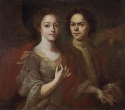 Självporträtt med hustrun, ca. 1729 av Andrei Matveyevich Matveyev