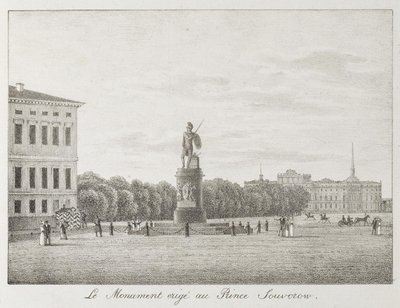 Utsikt över Marsfältet och Suvorovmonumentet i Sankt Petersburg, 1821-1822 av Andrei Yefimovich Martynov