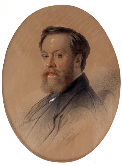 ""Porträtt av adelns marskalk V Y Tulinov"" (Porträtt av adelns marskalk V.Y. Tulinov) Pastellteckning av Andrei Belloli (1820-1881) 1868 Ivan Kramskoy Museum of Fine Arts (eller Kramskoi) i Voronezh (Voronezh) , Ryssland. av Andrej Franzowitsch Belloli