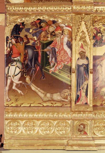 Altartavla av Sankt Georg, Valencia, ca 1420 (tempera och förgylld färg på furupanel) av Andres Marcal de Sas