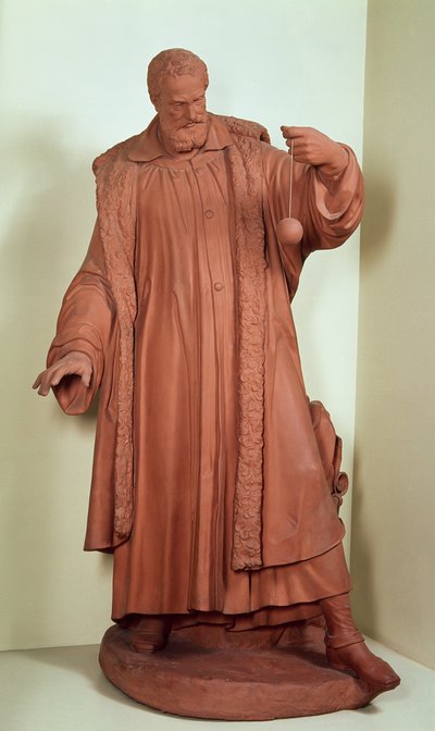 Galileo Galilei (1564-1642) c.1630 (terrakotta) av Andreus Boni