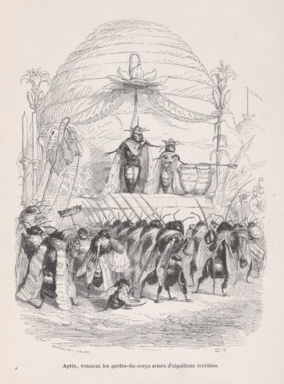 Efter, in kom kroppen av vakter beväpnade med fruktansvärda stick från Scener från P..., ca. 1837-47. av Andrew Best Leloir