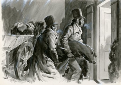 Burke and Hare Grave Robbers and Murders (gouache på papper) av Andrew Howat