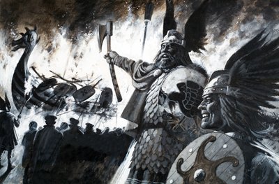 Lerwick Up Helly, A Viking Festival (gouache på papper) av Andrew Howat