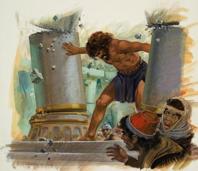 Samson (gouache på papper) av Andrew Howat