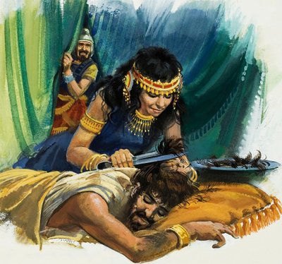 Samson och Delilah (gouache på papper) av Andrew Howat