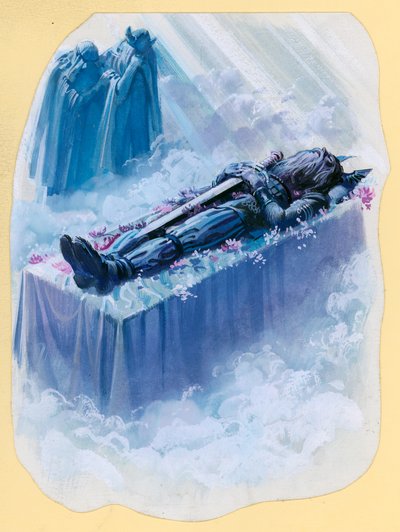 Scen ur Beowulf (gouache på papper) av Andrew Howat