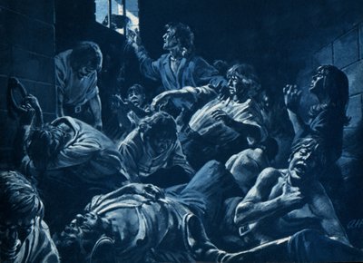 Det svarta hålet i Calcutta (litografi) av Andrew Howat