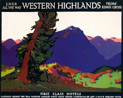 Western Highlands - First Class Hotels - Brittisk affisch, c1926 av Andrew Johnson