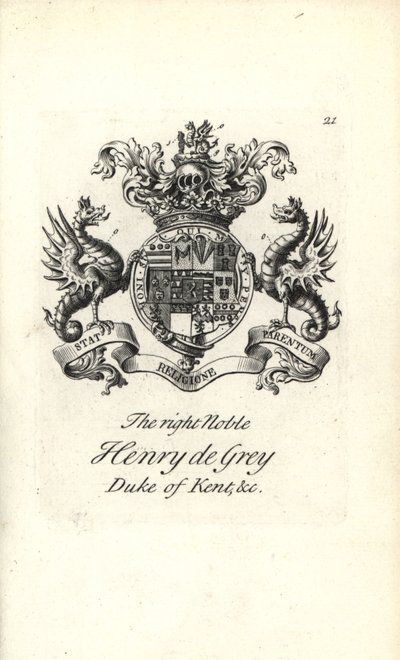 Vapensköld och vapen av den högra adlige Henry de Gray av Andrew Johnston