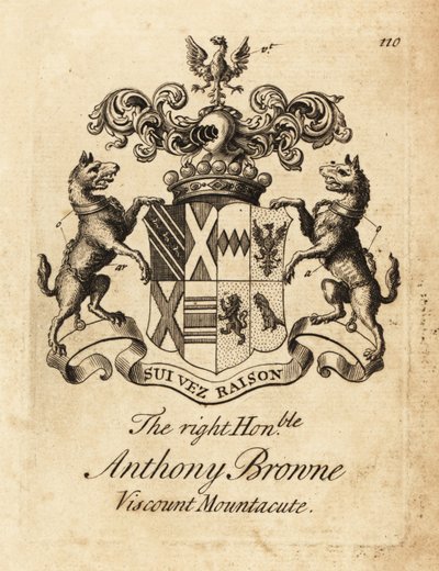 Vapensköld av högern Anthony Browne, Viscount Mountacute eller Viscount Montagu av Andrew Johnston