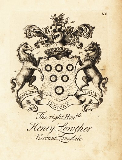 Vapensköld av högern Henry Lowther, 3:e Viscount Lonsdale (1694-1751) av Andrew Johnston