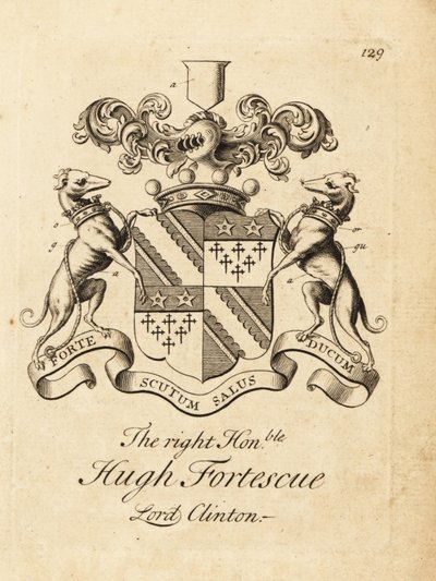 Vapensköld av den högra ärade Hugh Fortescue av Andrew Johnston
