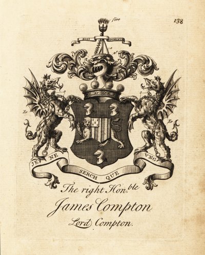 Vapensköld av den högra ärade James Compton, Lord Compton, 5:e greven av Northampton av Andrew Johnston
