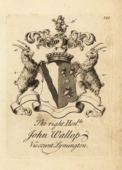 Vapensköld av den högra ärade John Wallop, Viscount Lymington av Andrew Johnston