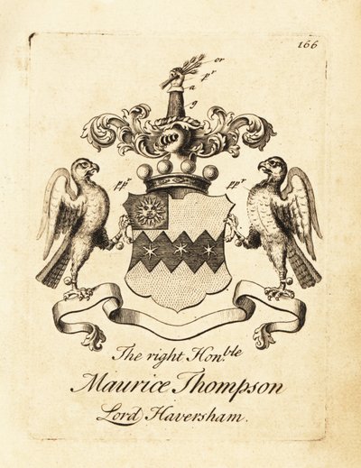 Vapensköld av högern ärade Maurice Thompson, Lord Haversham, 2nd Baron Haversham av Andrew Johnston