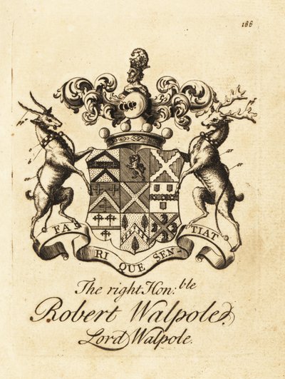 Vapensköld av den högra ärade Robert Walpole, Lord Walpole, 2:a greven av Orford av Andrew Johnston