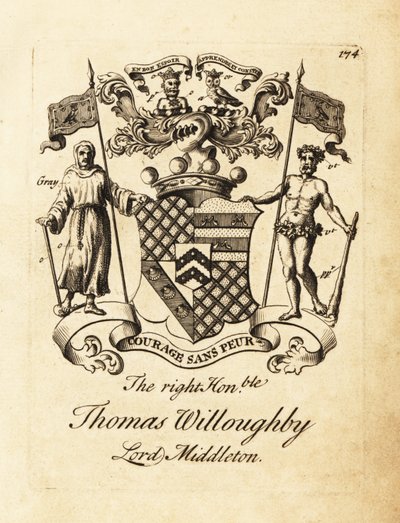 Vapensköld av högern Thomas Willoughby, Lord Middleton av Andrew Johnston
