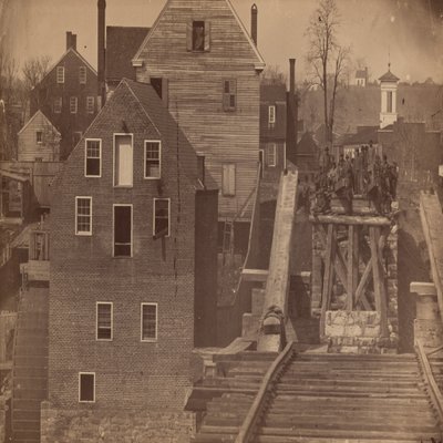 Änden av bron efter Burnsides anfall, Fredericksburg, Virginia av Andrew Joseph Russell