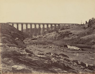 Plåt 7. Dale Creek Bridge, allmän vy,1869 (foto) av Andrew Joseph Russell