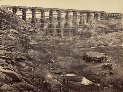 Plåt 8. Dale Creek Bridge, från ovan,1869 (foto) av Andrew Joseph Russell