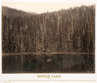 Ripple Lake, White Pine Cañon, Utah, från den stora västern illustrerad I en serie fotografiska vyer över kontinenten tagna längs Union Pacific Railroads linje, väster om Omaha, Nebraska, av A. J. Russell. Volym I av Andrew Joseph Russell