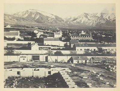 Salt Lake City, Camp Douglas och Wasatch Mountains i bakgrunden av Andrew Joseph Russell