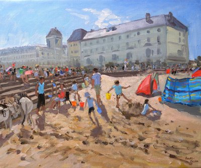 BRIGHT MORNING,LLANDUDNO ,2009, (olja på duk) av Andrew Macara