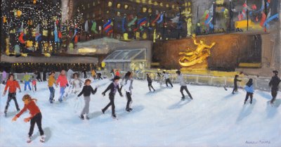 Kväll, Rockefeller Ice Rink, New York, av Andrew Macara