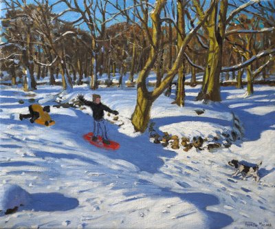 Röd släde,Lomberdale Hall,Derbyshire,2014, av Andrew Macara