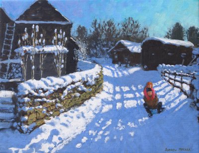 Pulka, nära Wintercroft Lane nära Dovedale och Thorpe. Ashbourne, 2021 (olja på duk) av Andrew Macara