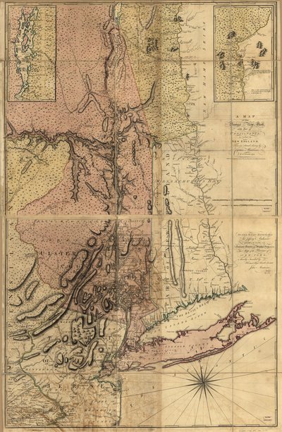 En karta över provinsen New York, med en del av Pensilvania, och New England, LOC 74692653 av Andrew Montrésor