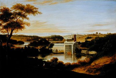 Utsikt nära Bridgeport, Connecticut (olja på duk) av Andrew Richardson