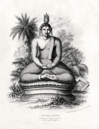 Cotoma Budha, dyrkad i Ceylon, Siam, Kina, 1800-talet av Andrew Thom