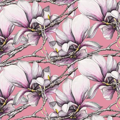 Magnolia, 2019 (akvarell, penna) av Andrew Watson