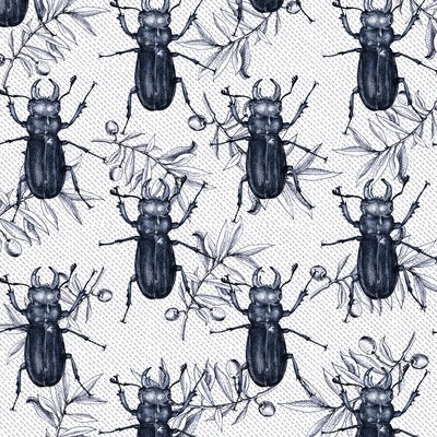 Stag Beetles, 2017, Ink av Andrew Watson