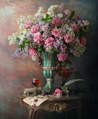 Klassiskt blomsterstilleben av Andrey Morozov