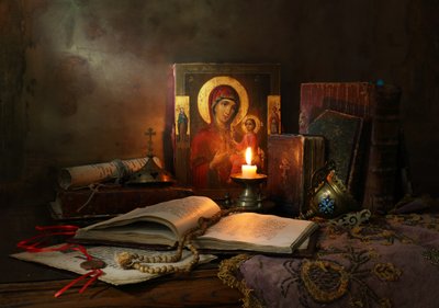 Madonna och stearinljus av Andrey Morozov