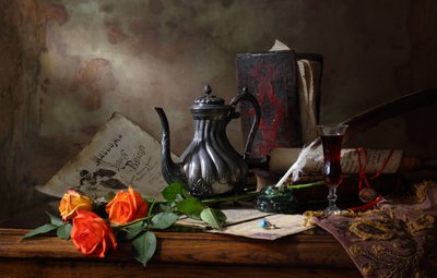 Vintage-skrivbord – stilleben av Andrey Morozov