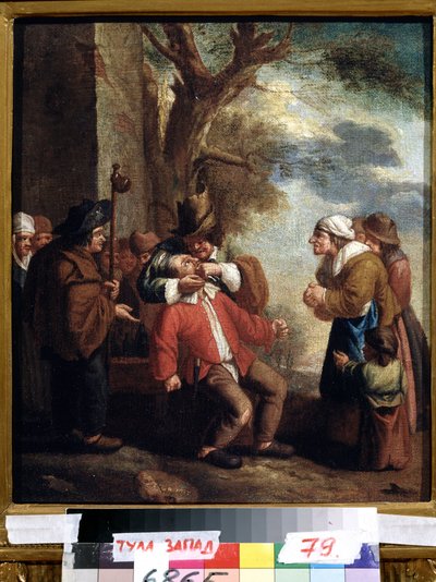 ""Tanddragaren eller smärtan"" (Tandläkare. Smärta (Ur serien De fem sinnena) Målning av Andries Dirksz Both (1608-1641) 1600-talets statliga konstmuseum Tula Ryssland av Andries Both